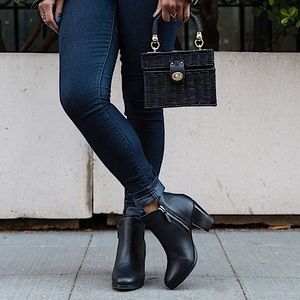 Thursday Boot Co. Uptown Ankle Leather Heeled Boot in Black 10.5
